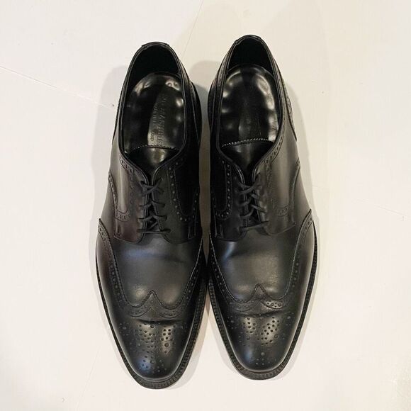 Sid Mashburn Wing Tip Brogue Shoes Size 11.5 Handmade in England Black Leather - Picture 3 of 10